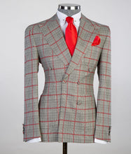 Load image into Gallery viewer, John- Gray and Red Plaid
