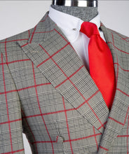Load image into Gallery viewer, John- Gray and Red Plaid