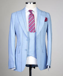 Barron-Powder Blue Stripes