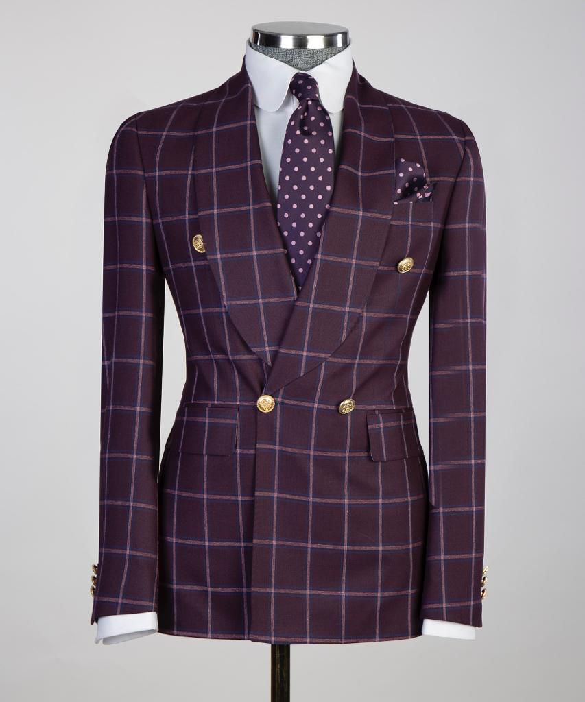 CJ-Maroon Plaid