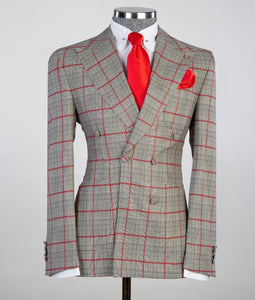 John- Gray and Red Plaid